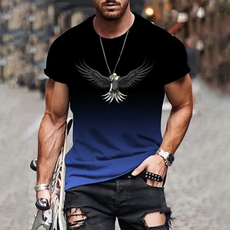gradient eagle 3D printed T-shirt