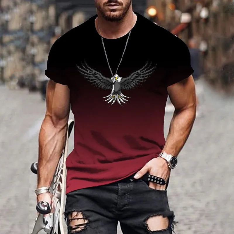 gradient eagle 3D printed T-shirt