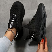 Women’s Mid-Top Platform Sneakers – Lace-Up Breathable Casual Sport Shoes All-Season