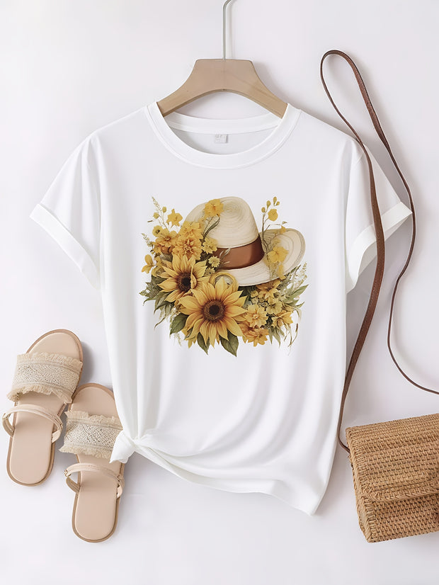 Women’s Cotton T-Shirt – Loose Fit Casual Short Sleeve Summer Top
