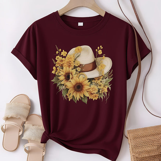 Women’s Cotton T-Shirt – Loose Fit Casual Short Sleeve Summer Top