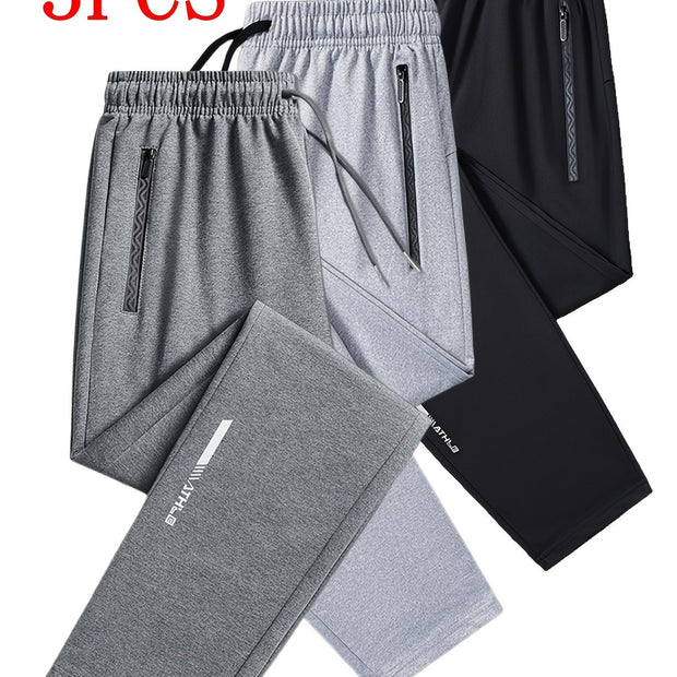 3-Pack Men’s Jogging Pants – Slim Fit Sports Pants with Deep Pockets
