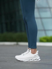 Women’s Mid-Top Platform Sneakers – Lace-Up Breathable Casual Sport Shoes All-Season