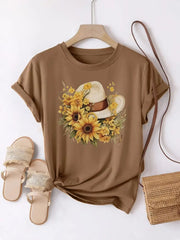 Women’s Cotton T-Shirt – Loose Fit Casual Short Sleeve Summer Top