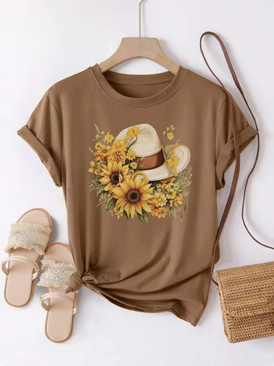 Women’s Cotton T-Shirt – Loose Fit Casual Short Sleeve Summer Top