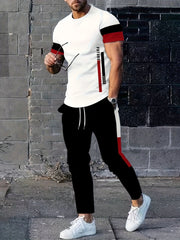 Men’s Casual Two-Piece Sportswear – T-Shirt & Trousers Set