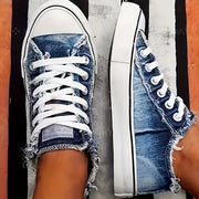 Four-Season Lightweight Women's Casual Sneakers, Breathable Fabric Upper and Insole, Rubber Outsole, Laces, Plus Size