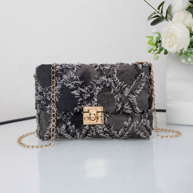 2025 New Diamond Grid Crossbody Bag - Stylish White with Golden-Tone Hardware, Detachable Shoulder Strap, Multiple Back Options (Single/Crossbody), Casual Chic Design for Women, Versatile Fashion Accessory, Modern Accessory,