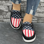 Women’s Patriotic Casual Sneakers – Lightweight Independence Day Loafers with USA Flag Print, Comfortable & Versatile Everyday Shoes