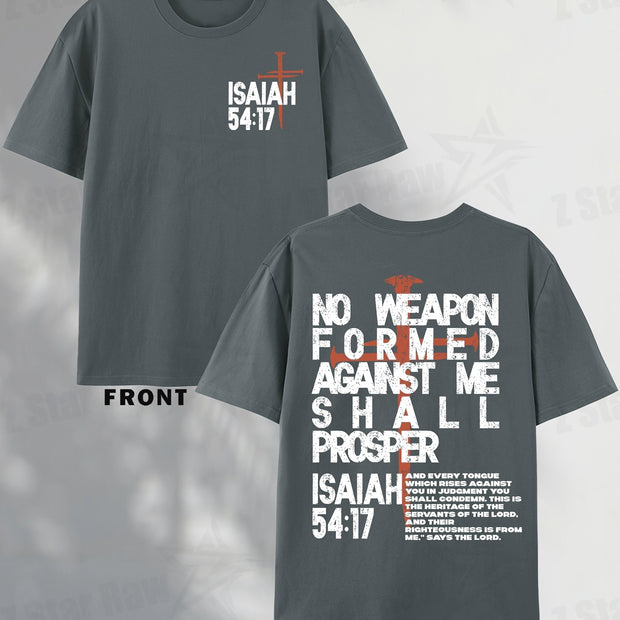 Isaiah 54:17 Men’s Cotton T-Shirt – Faith Graphic Short Sleeve Tee