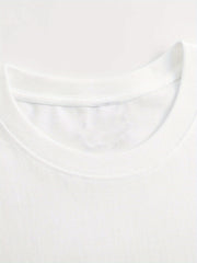 Fashionable Letter Cartoon Print Women'S Round Neck T-Shirt, Simple Design, Comfortable And Breathable, Suitable for Daily Leisure And Versatile, Showing a Natural And Elegant Style, a Must-Have for Summer Parties, Local Deli