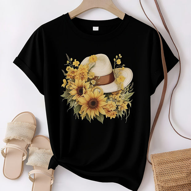 Women’s Cotton T-Shirt – Loose Fit Casual Short Sleeve Summer Top