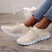 2025 Four-Season New Women'S Casual Breathable Knitted Sneakers, Fashionable And Everyday Versatile Light Running Shoes