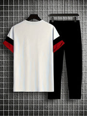 Men’s Casual Two-Piece Sportswear – T-Shirt & Trousers Set