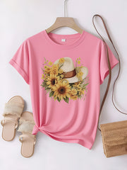 Women’s Cotton T-Shirt – Loose Fit Casual Short Sleeve Summer Top