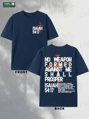 Isaiah 54:17 Men’s Cotton T-Shirt – Faith Graphic Short Sleeve Tee