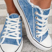 Four-Season Lightweight Women's Casual Sneakers, Breathable Fabric Upper and Insole, Rubber Outsole, Laces, Plus Size