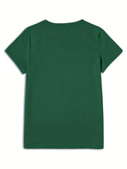 Women’s Brown Cotton T-Shirt – Leopard Floral Patchwork Casual Top