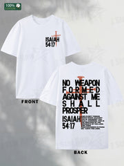 Isaiah 54:17 Men’s Cotton T-Shirt – Faith Graphic Short Sleeve Tee