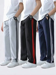 Boys’ Athletic Pants 3-Pack – Elastic Waist Sports Joggers with Pockets
