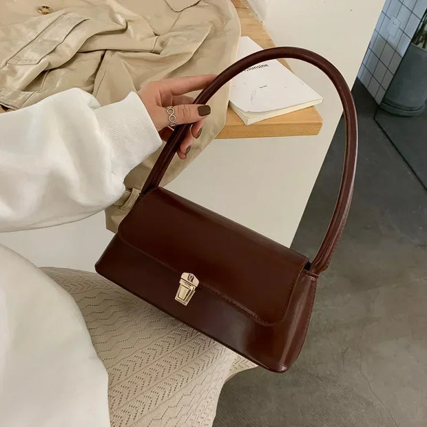 Women's Luxury Crossbody Shoulder Bag – Solid Color, Saddle Shape, PU Leather Purse