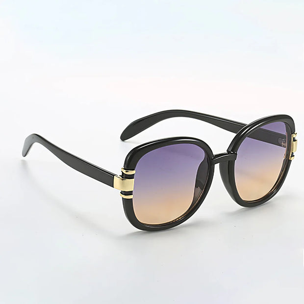 New In 2025 Sunglasses for Women Modern Fashion Purple Orange Gradient Decorative Glasses Transparent Plastic Frame Metal