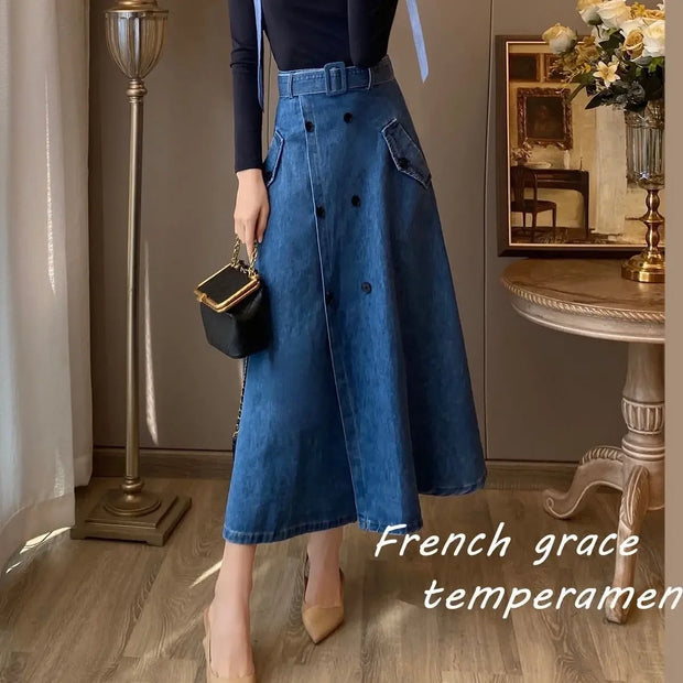 Temperament Casual Denim Dress for Women | Slim Hooded Vintage Cowboy Spring-Summer