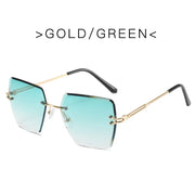Fashion Oversized Rimless Sunglasses