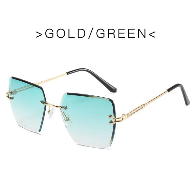 Fashion Oversized Rimless Sunglasses