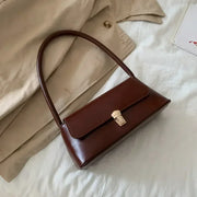 Women's Luxury Crossbody Shoulder Bag – Solid Color, Saddle Shape, PU Leather Purse