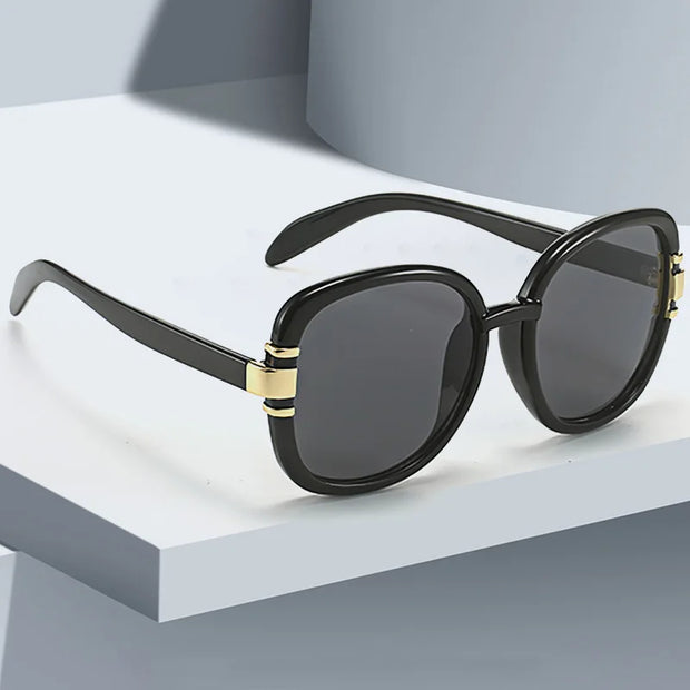 New In 2025 Sunglasses for Women Modern Fashion Purple Orange Gradient Decorative Glasses Transparent Plastic Frame Metal
