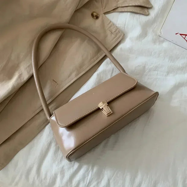 Women's Luxury Crossbody Shoulder Bag – Solid Color, Saddle Shape, PU Leather Purse