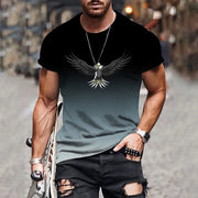 gradient eagle 3D printed T-shirt