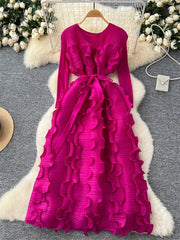 SINGREINY Luxury Ruffled Maxi Dress
