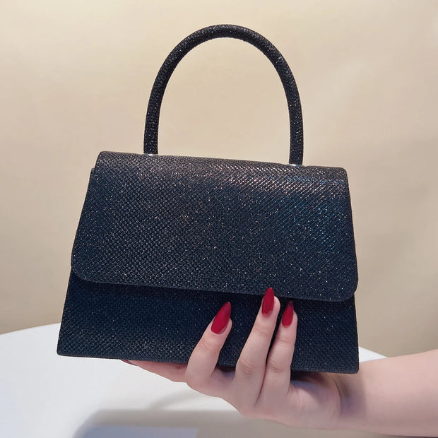 Sequins Glitter Evening Bags Bucket Design Handle Handbags Golden Color Cover Open Style Shoulder Clutch Bags