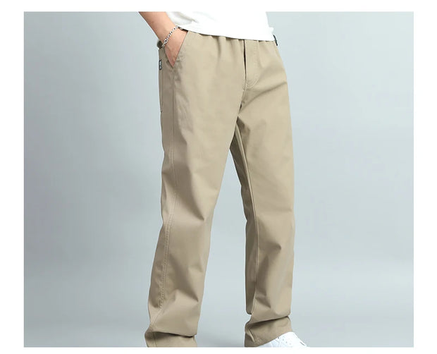 Big Size Men’s Cotton Trousers – Loose Fit Jogger Pants with Pockets