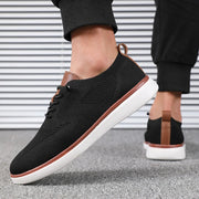 Men’s Breathable Knitted Walking Shoes – Lightweight Lace-Up Summer Sneakers for Daily Comfort