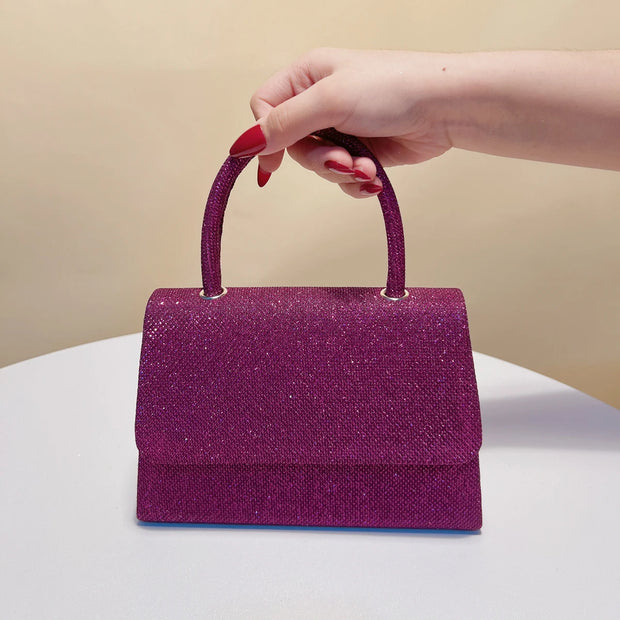 Sequins Glitter Evening Bags Bucket Design Handle Handbags Golden Color Cover Open Style Shoulder Clutch Bags