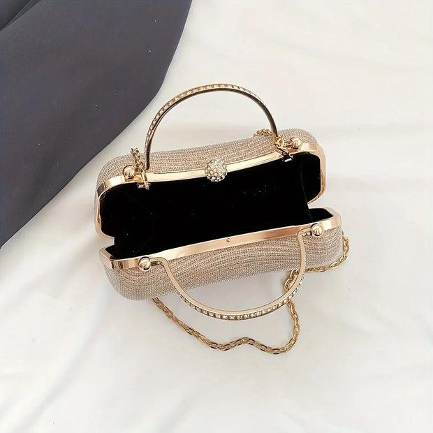 Luxury Glitter Mini Evening Bag – Women’s Rhinestone Chain Clutch for Party, Wedding & Prom