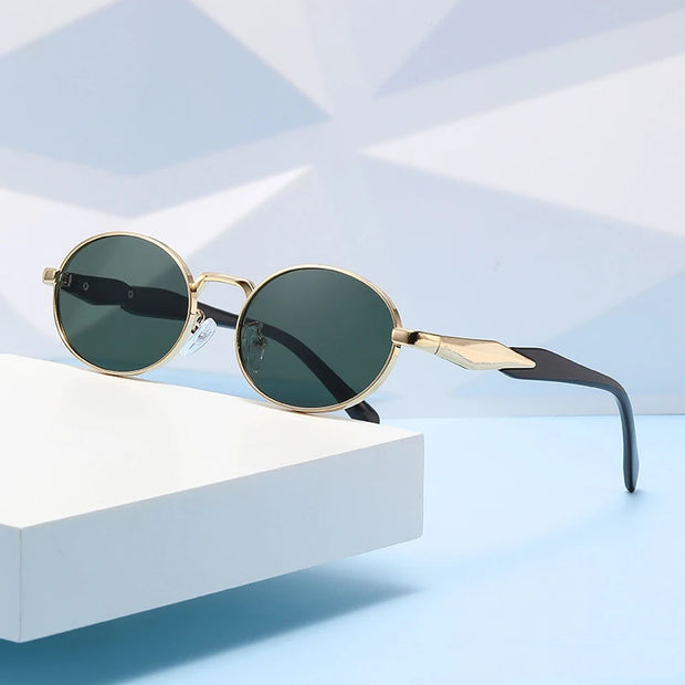 Retro Oval Metal Sunglasses