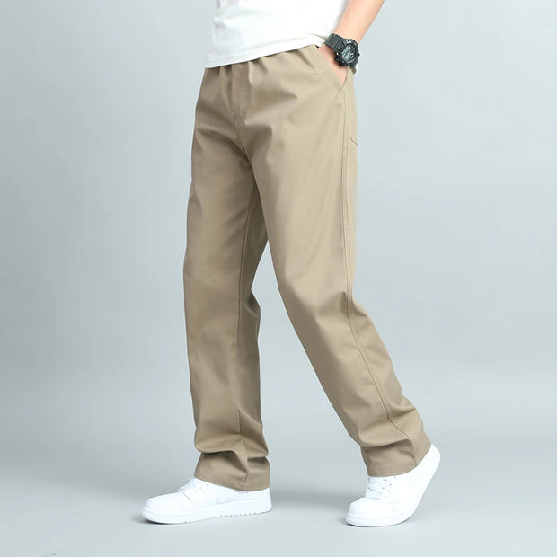 Big Size Men’s Cotton Trousers – Loose Fit Jogger Pants with Pockets