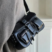 Y2K Gothic Shoulder Bag – Korean Harajuku Vintage PU Handbag for Women