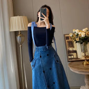 Temperament Casual Denim Dress for Women | Slim Hooded Vintage Cowboy Spring-Summer