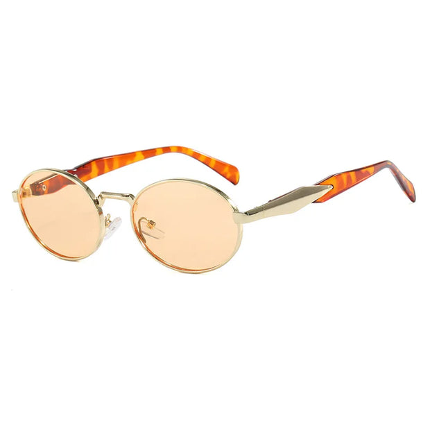Retro Oval Metal Sunglasses
