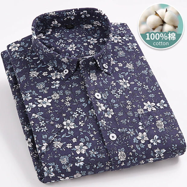 Men’s Classic Oxford Cotton Shirt – Short Sleeve Slim Fit Casual Plaid & Solid