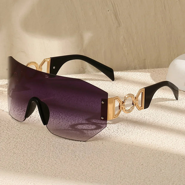 Oversized Rimless sunglasses