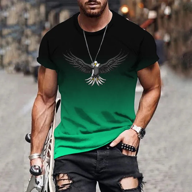 gradient eagle 3D printed T-shirt