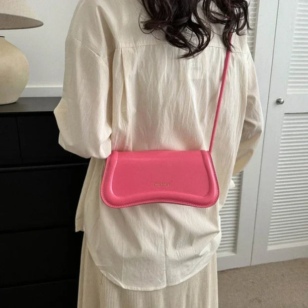 Ladies Shoulder Crossbody Bags  Women Underarm Bags Solid Color Small Top-handle Bags Purse Female Daily Handbags PU Leather