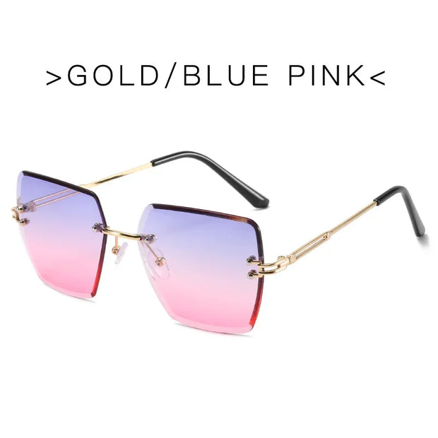 Fashion Oversized Rimless Sunglasses