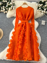 SINGREINY Luxury Ruffled Maxi Dress
